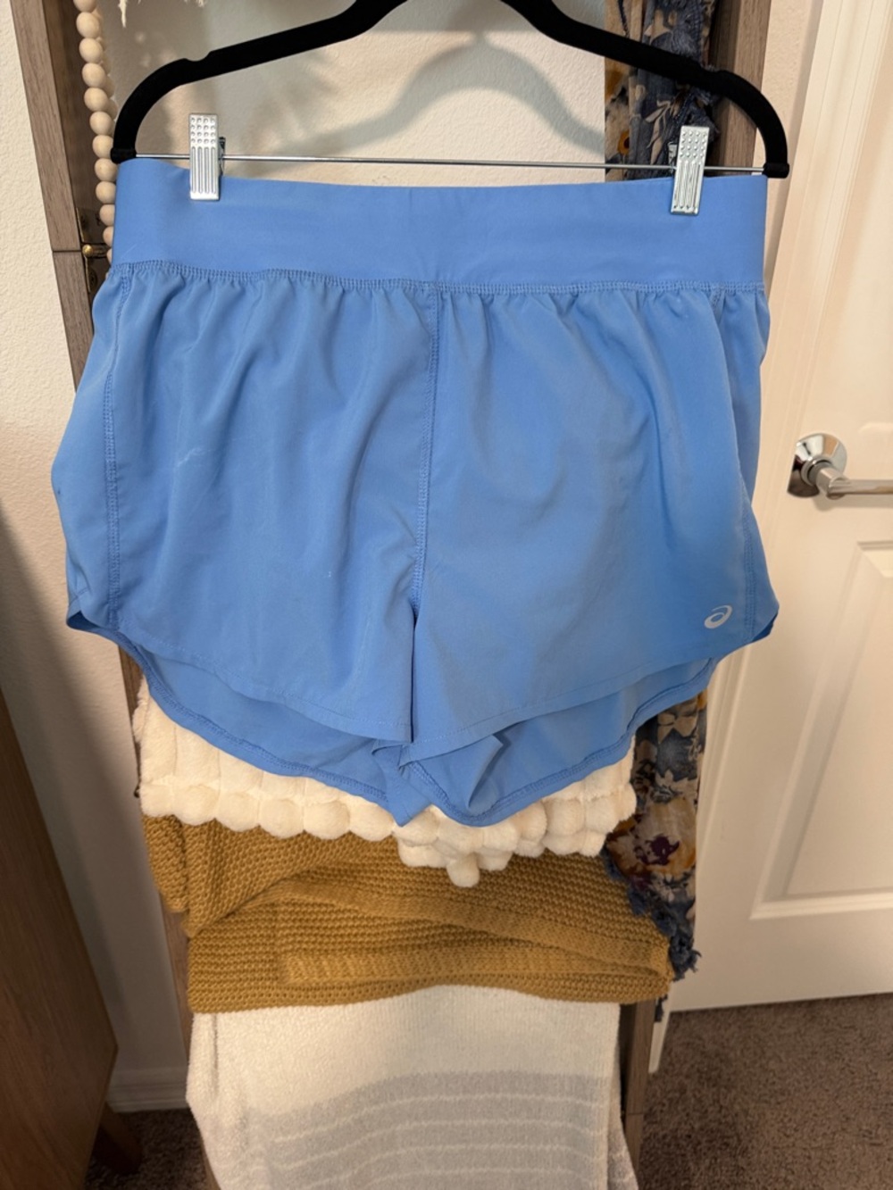 Asics Women’s Sky Blue Athletic Running Shorts - Picture 1 of 6